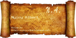 Nyiry Albert névjegykártya
